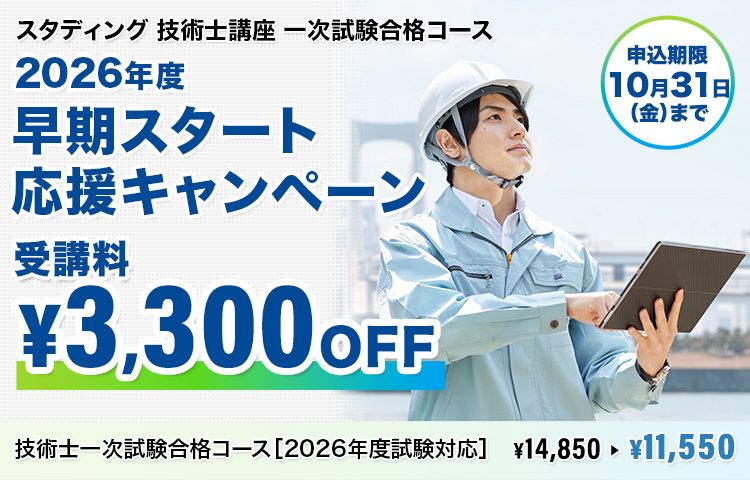 技術士二次試験　夏の合格応援キャンペーン